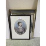 Four framed and glazed prints of ladies