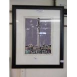 A framed and glazed deep mounted limited edition print signed by Anna Hymus titled 'Nelson's Column'