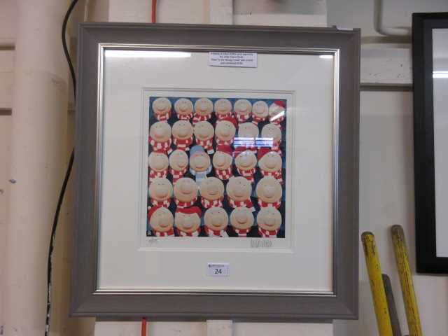 A framed and glazed limited edition print 'In The Wrong Crowd' 6/195 signed David Smith with COA