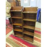 Two mid-20th century open bookcases
