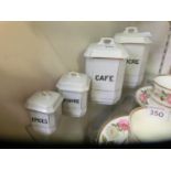 Four ceramic kitchen pots by PL of France