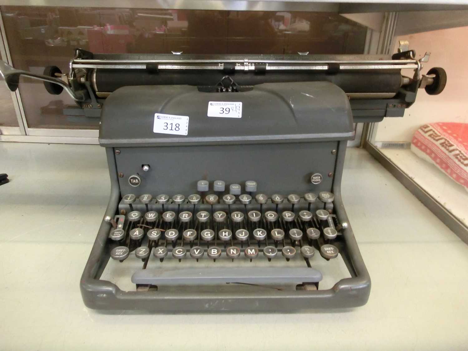 A Bluebird standard typewriter