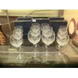 A selection of boxed Stuart crystal glasses