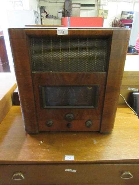 A His Master's Voice early 20th century walnut veneered radio