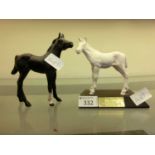 Two Beswick ceramic models of horses, one with plaque named 'Adventure'