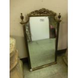 An early 20th century brass framed mirror