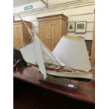 A model of a sailing boat