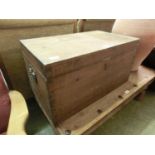 A 19th century stained pine toolbox