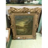 Five gilt framed oils on canvas of countryside and building scenes