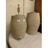 Two stoneware storage jars