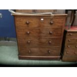 A 19th century mahogany chest of two short over three long drawers