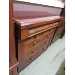 A Victorian mahogany chest of one frieze above two short above three long drawers