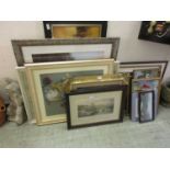 A large quantity of framed and glazed prints, tapestries etc.