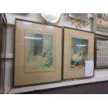 Two framed and glazed 1920s prints after Walter E Webster 'Good Night' and 'Pierrot Beguiles'