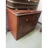 A 19th century mahogany chest of two short over two long drawers (A/F)