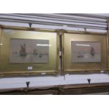 A pair of framed and glazed watercolours of sailing vessels
