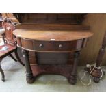 A 19th century mahogany dressing table, lacking top