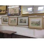 Four framed and glazed watercolours of countryside, church, cottage scenes etc. fter C Windsor
