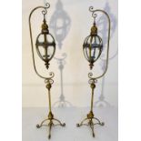 FLOOR STANDING LANTERNS, a pair, 163cm x 35cm, Regency style. (2)