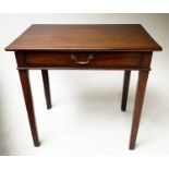 WRITING TABLE, George III mahogany, with full width frieze drawer, 49cm x 77cm x 72cm H.