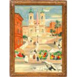 YVES BRAYER 'Spanish Steps ? Rome', lithograph, printed by Mourlot, 64 x 45 cm, in French frame.