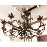 BEAUMONT & FLETCHER 'Borghese' chandelier in wrought iron, 115cm W x 110cm H