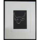 HENRI MATISSE 'Head of Bull', 1981, original linocut, from an edition of 100, from the 'Pasiphae'