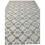 CONTEMPORARY SILK AND WOOL CARPET, 300cm x 200cm, Moroccan lattice design.