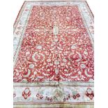 FINE PURE SILK ISPHAHAN DESIGN CARPET, 280cm x 190cm.