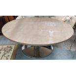 FENDI CASA BERNINI TABLE, 180cm diam x 75cm, faux crocodile finish top.