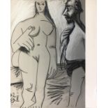 PABLO PICASSO 'Painter and Model II', 1969, lithograph, bears stamp verso for Mourlot/Spadem 1972,