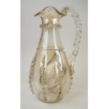 MURANO WATER PITCHER, with twisted handle applied decoration and inbuilt ice bladder. 30cm H