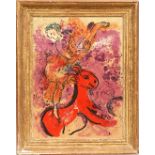 MARCH CHAGALL 'Woman Circus Rider on Red Horse, Charlottenborg', 1975, original lithographic poster,