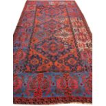 ANTIQUE CAUCASIAN SOUMAK CARPET, 394cm x 217cm.