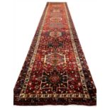 PERSIAN KARAJA LONG RUNNER, 435cm x 85cm.