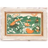 CLAUDE FLIGHT and EDITH LAWRENCE 'English Picnic' and 'French Picnic', 1936, a pair of linocuts,