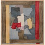 SERGE POLIAKOFF 'Abstract', on silk, signed in the plate, 82cm x 80cm, framed and glazed. (Subject