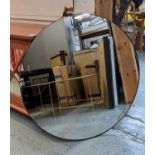 CIRCULAR WALL MIRROR, slim black frame, 100cm diam.