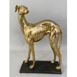 SCULPTURAL STUDY OF A WHIPPET, 64cms x 43cms x 15cms, gilt finish.