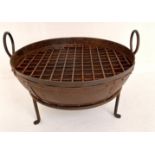 KADAI FIRE BOWL ON STAND, 66cm diam. x 44cm H, Indian style.