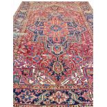 ANTIQUE PERSIAN HERIZ CARPET, 315cm x 235cm.