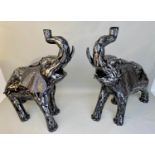 CONTEMPORARY SCHOOL SCULPTURAL ELEPHANTS, a pair, 124cm H. (2)