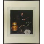 ROLLING STONES CHARLIE WATTS, photographed by John Stoddart, signed and dedicated by Watts at