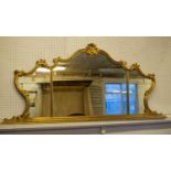 OVERMANTLE, 92cm H x 201cm, Italianate giltwood with triple plates.