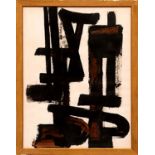 After PIERRE SOULAGES 'Abstract', quadrichrome, 80cm x 55cm, framed and glazed.