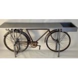 BICYCLE BAR TABLE, 90cm x 188cm x 38cm.