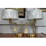 LAUREN RALPH LAUREN HOME TABLE LAMPS, a pair, 51cm H, with shades, articulating arm design. (2)