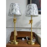 LAUREN RALPH LAUREN HOME TABLE LAMPS, a pair, floral shades, 85cm H. (2)