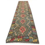 CONTEMPORARY ANATOLIAN KILIM RUNNER, 306cm x 78cm.