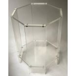 MARTINI TABLE, 1970's octagonal lucite with undertier, 54cm x 73cm H.